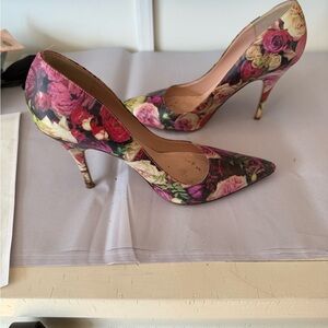 Kate spade floral leather heels